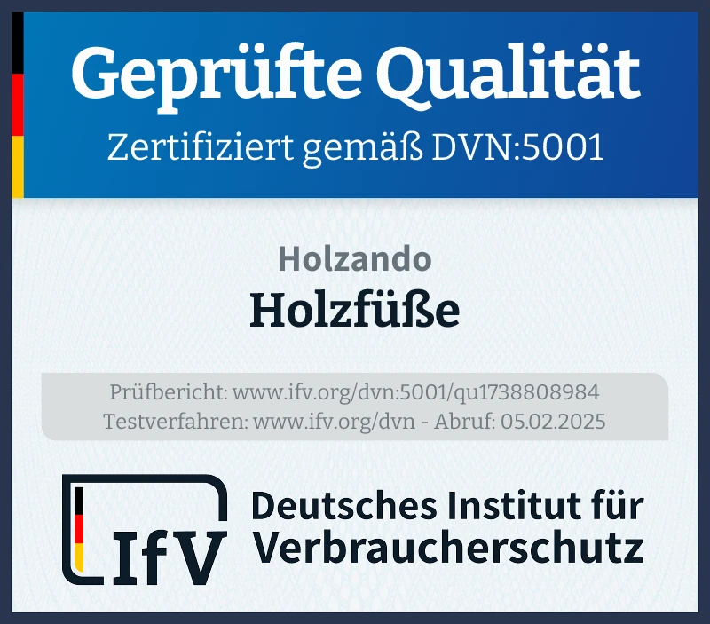 Prüfsiegel Holzfüße