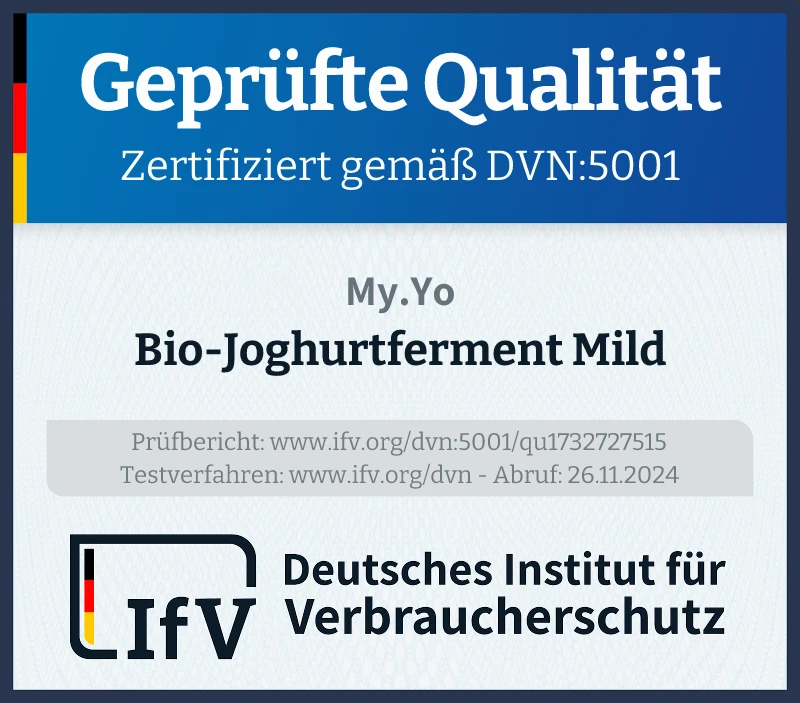 Prüfsiegel Bio-Joghurtferment Mild