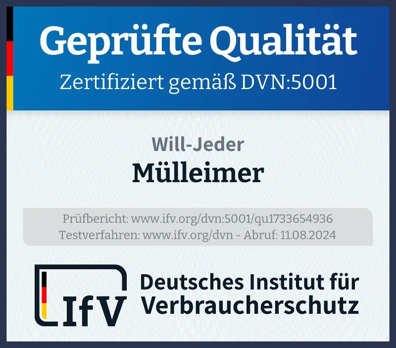 Prüfsiegel Mülleimer