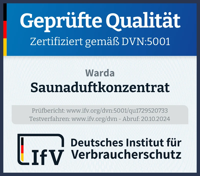 Prüfsiegel Saunaduftkonzentrat