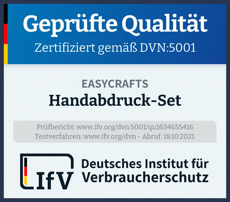 Prüfsiegel Handabdruck-Set
