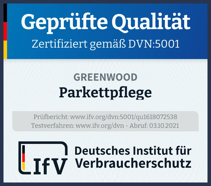 Prüfsiegel Parkettpflege