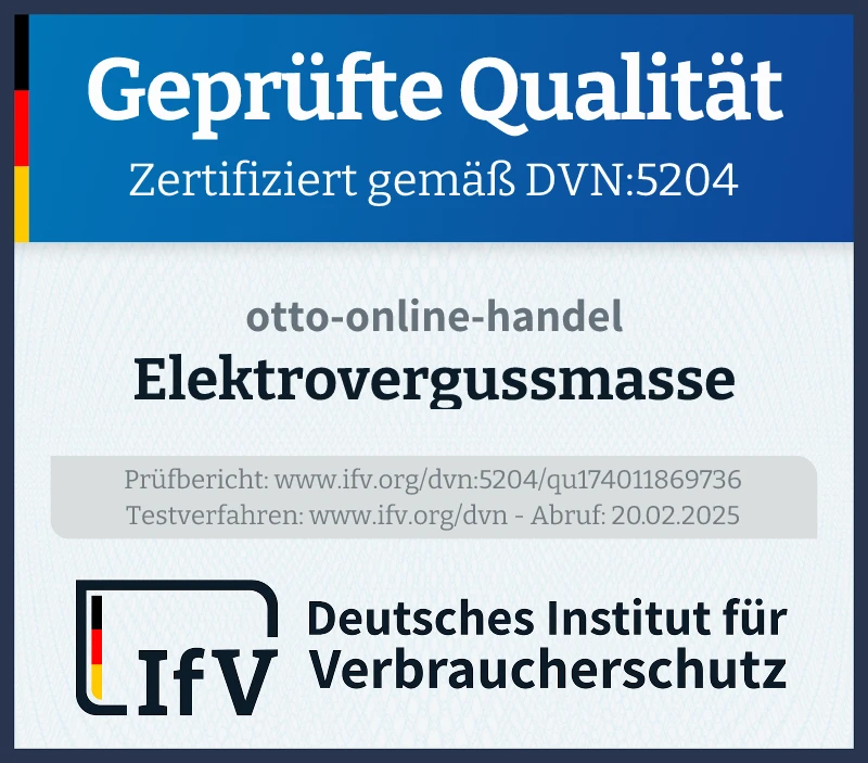 Prüfsiegel Elektrovergussmasse