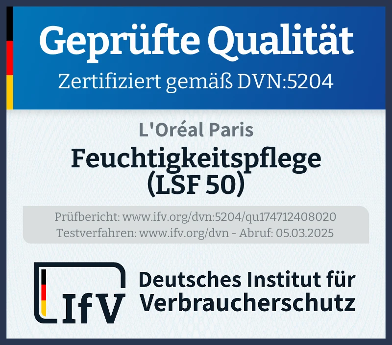 Prüfsiegel Feuchtigkeitspflege (LSF 50)