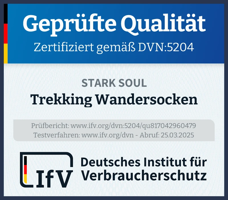 Prüfsiegel Trekking Wandersocken