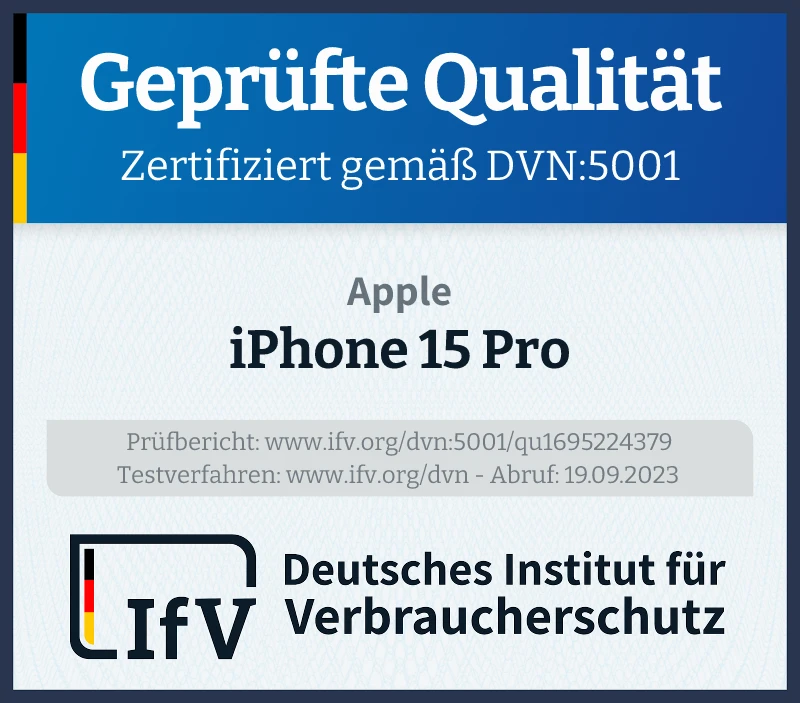 Prüfsiegel iPhone 15 Pro