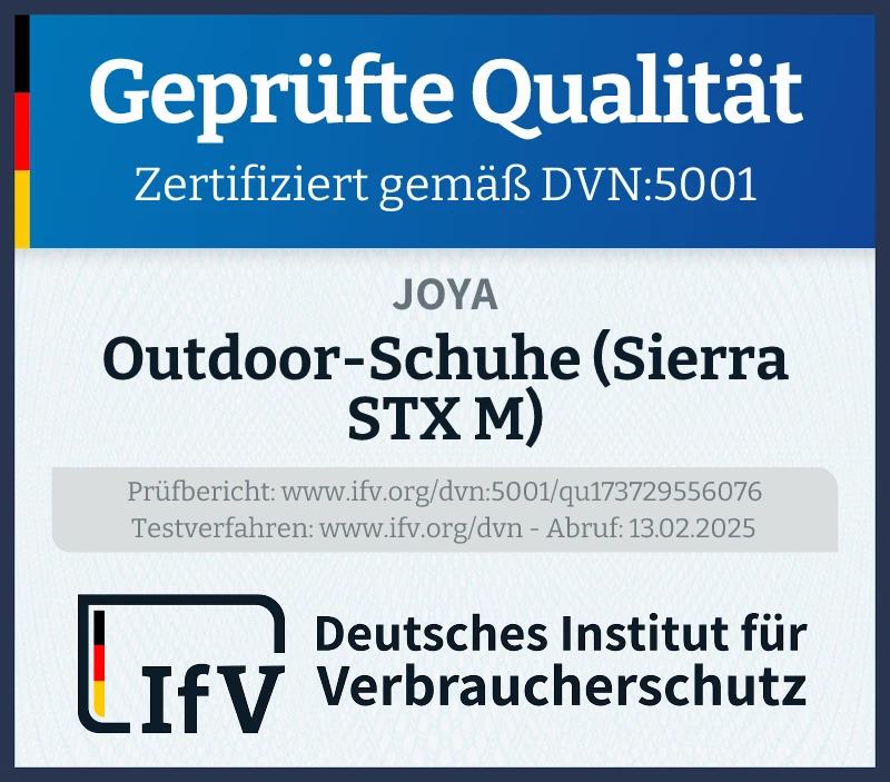 Prüfsiegel Outdoor-Schuhe (Sierra STX M)