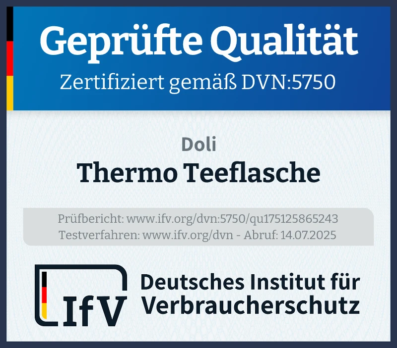 Prüfsiegel Thermo Teeflasche