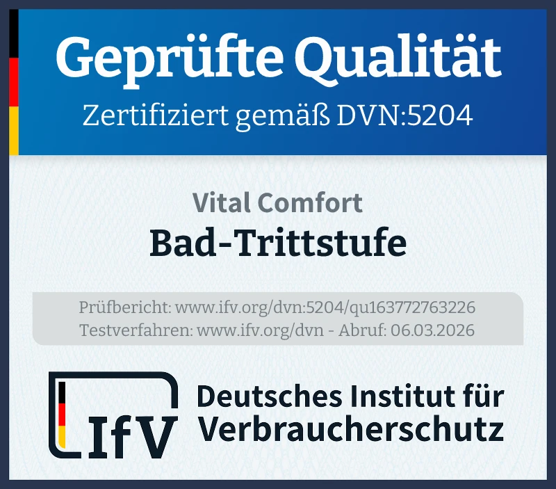 Prüfsiegel Bad-Trittstufe