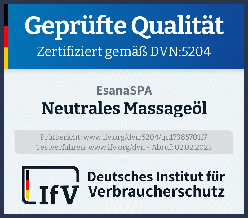 Prüfsiegel Neutrales Massageöl