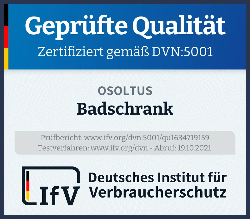 Prüfsiegel Badschrank