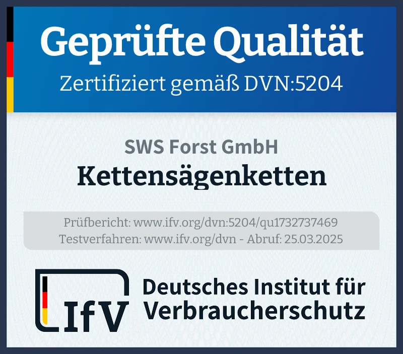 Prüfsiegel Kettensägenketten