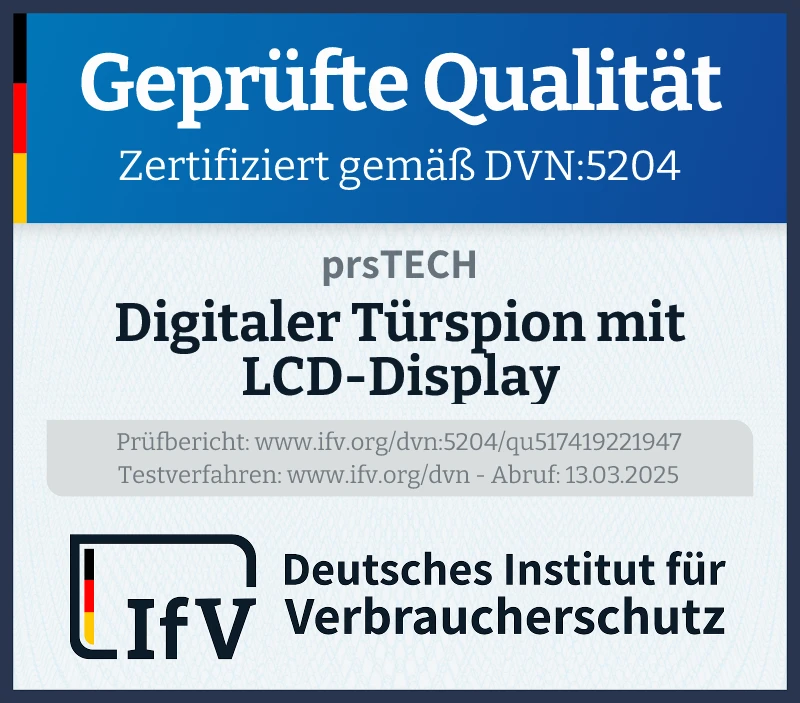 Prüfsiegel Digitaler Türspion mit LCD-Display