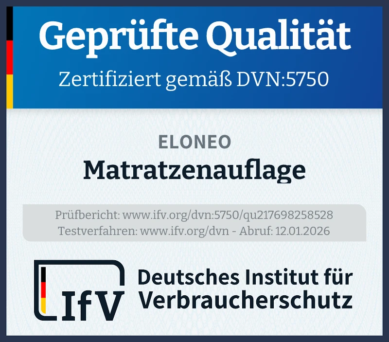 Prüfsiegel Matratzenauflage
