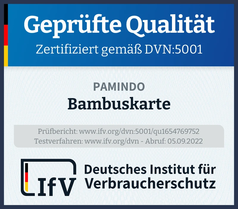 Prüfsiegel Bambuskarte