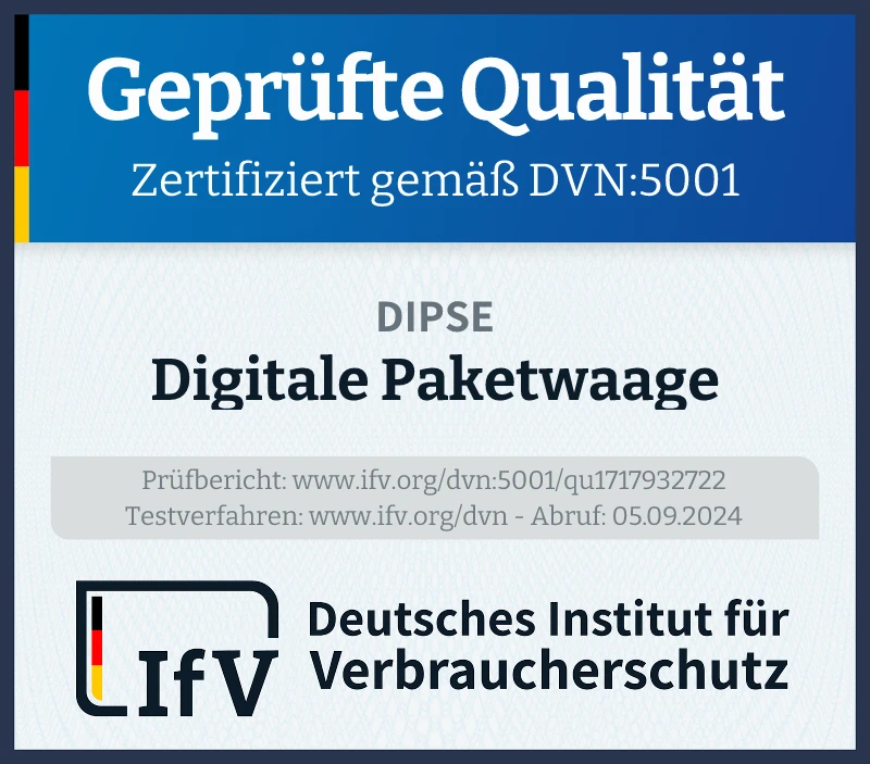 Prüfsiegel Digitale Paketwaage