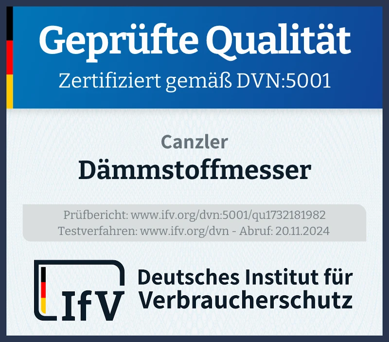 Prüfsiegel Dämmstoffmesser