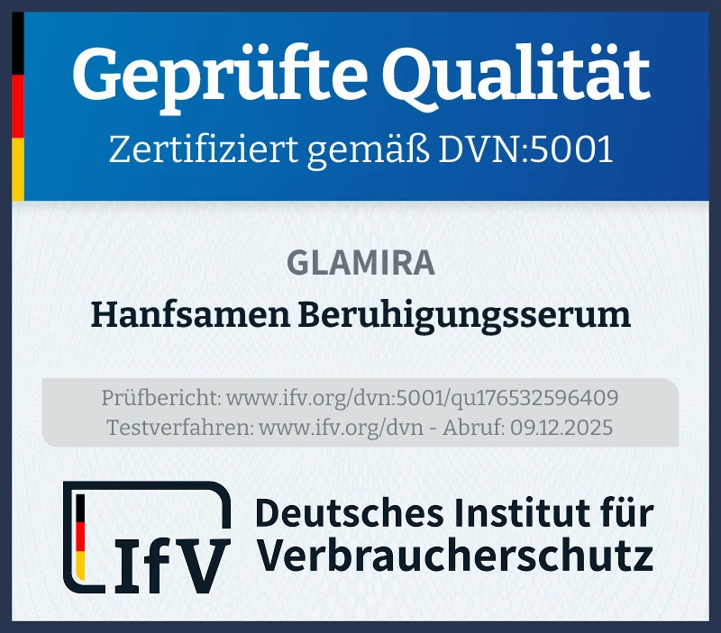 Prüfsiegel Hanfsamen Beruhigungsserum