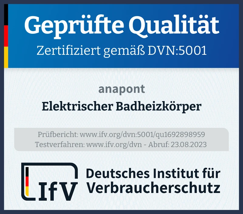 Prüfsiegel Elektrischer Badheizkörper