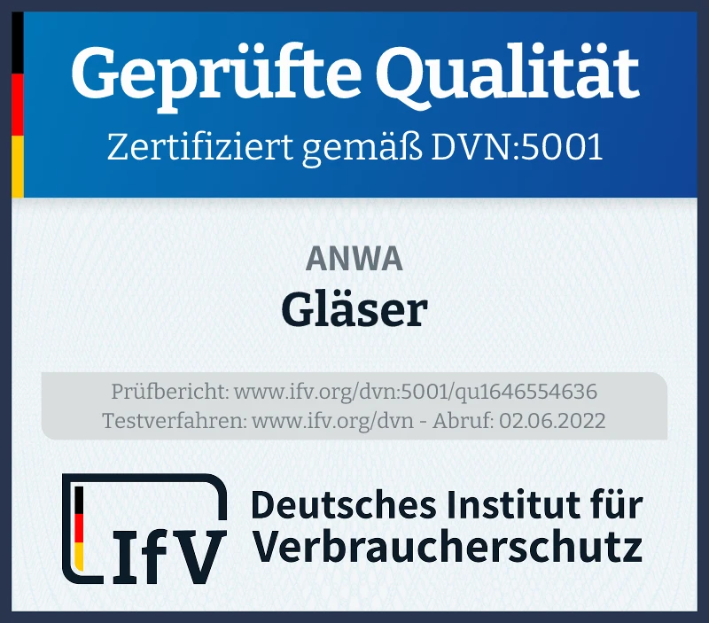 Prüfsiegel Gläser