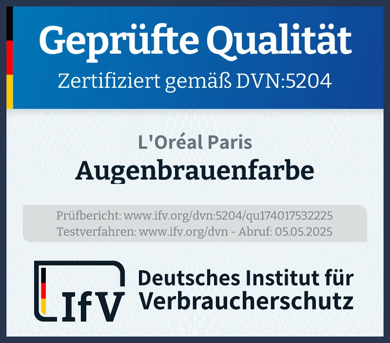 Prüfsiegel Augenbrauenfarbe