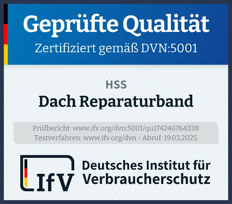 Prüfsiegel Dach Reparaturband