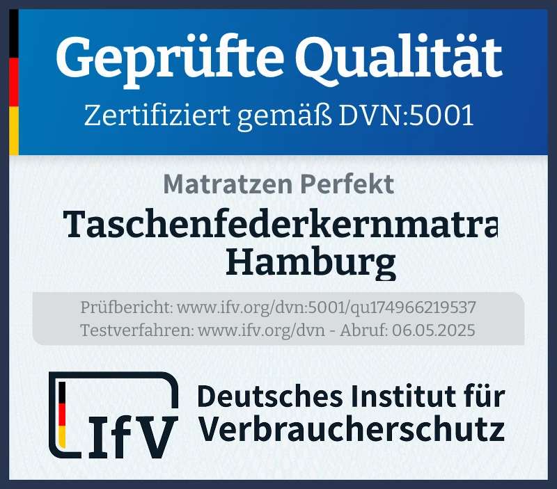 Prüfsiegel Taschenfederkernmatratze Hamburg