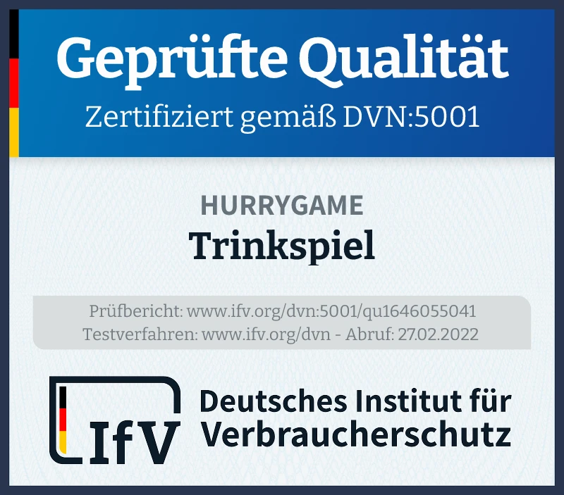 Prüfsiegel Trinkspiel