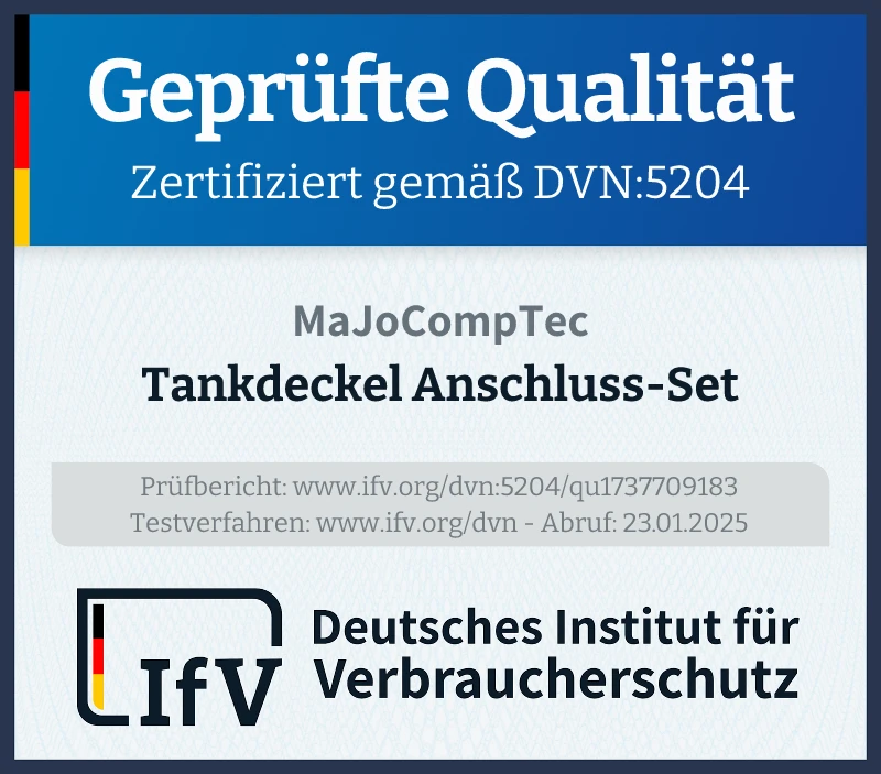 Prüfsiegel Tankdeckel Anschluss-Set