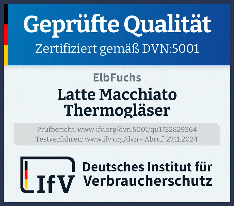 Prüfsiegel Latte Macchiato Thermogläser
