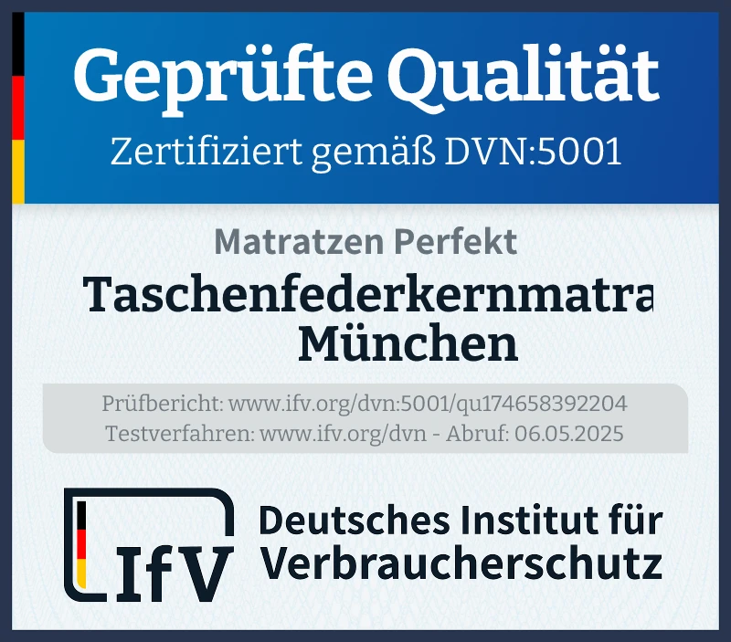 Prüfsiegel Taschenfederkernmatratze München