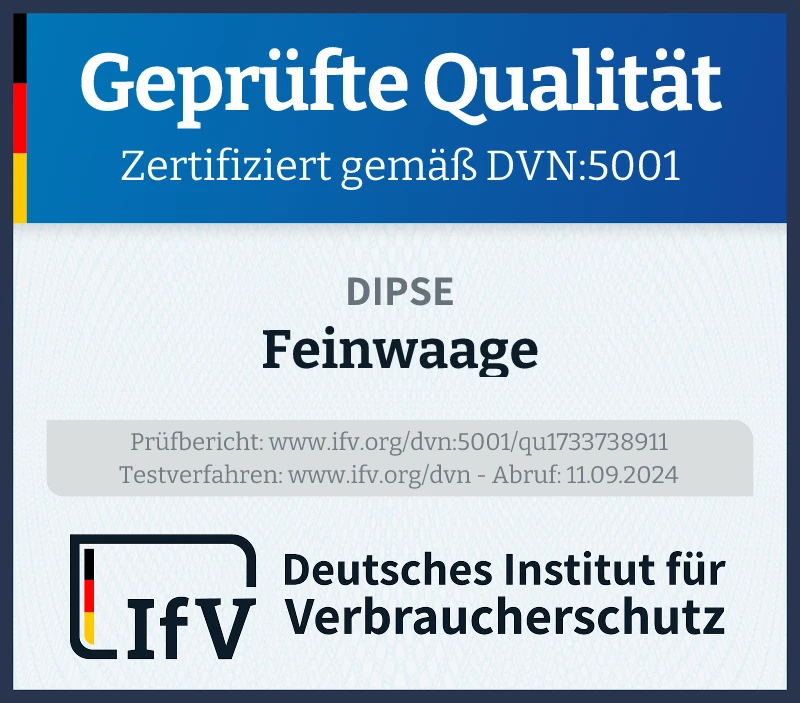 Prüfsiegel Feinwaage