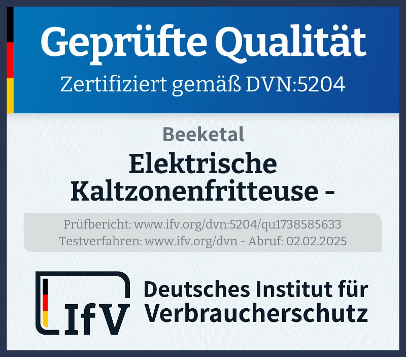 Prüfsiegel Elektrische Kaltzonenfritteuse - 400V