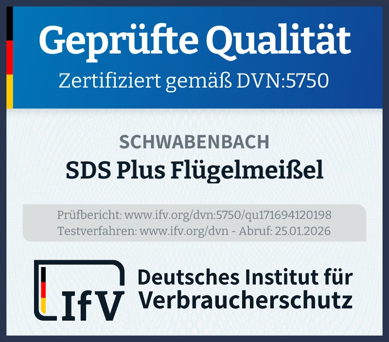 Prüfsiegel SDS Plus Flügelmeißel