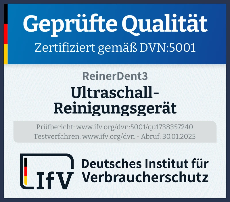 Prüfsiegel Ultraschall-Reinigungsgerät