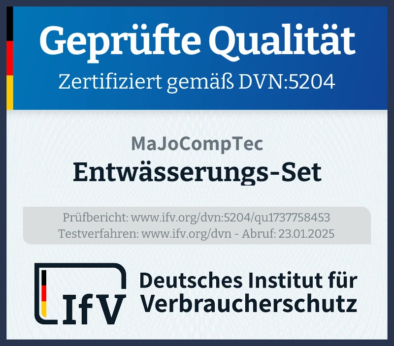 Prüfsiegel Entwässerungs-Set