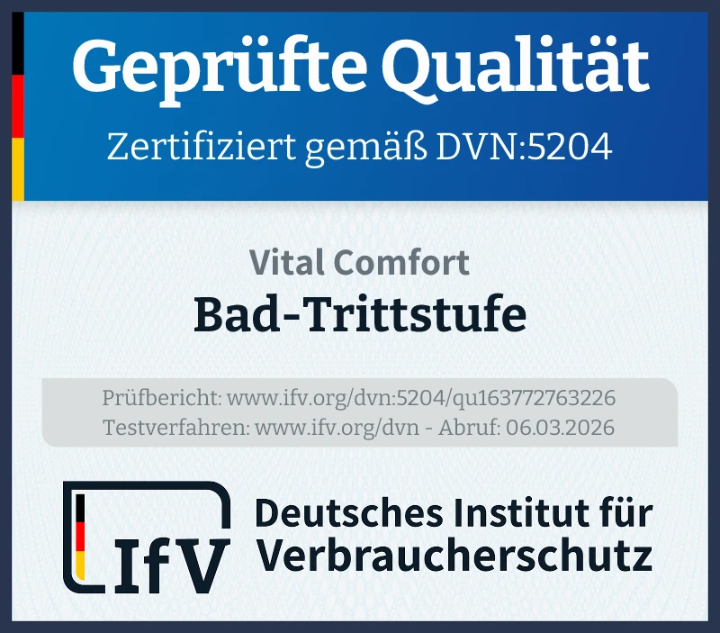 Prüfsiegel Bad-Trittstufe