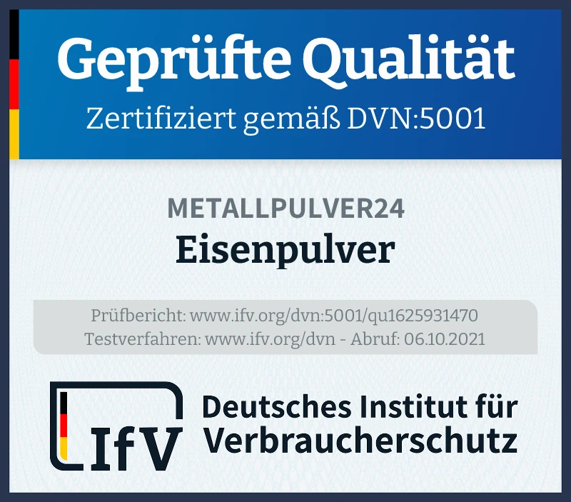 Prüfsiegel Eisenpulver